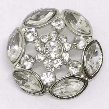 Rhinestone Open Weave Snap Button 20mm - Clear - Snap Jewelry