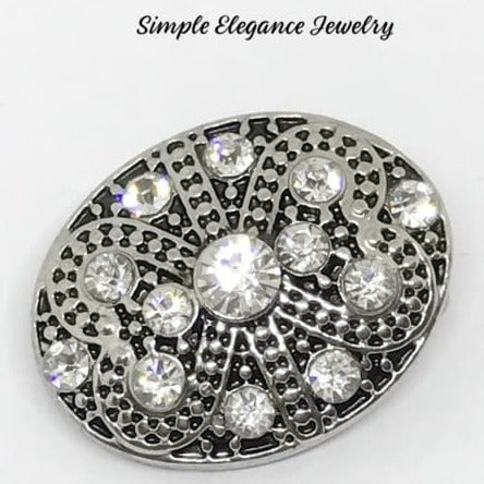 Rhinestone Oval Diamond Snap Button 20mm - Snap Jewelry
