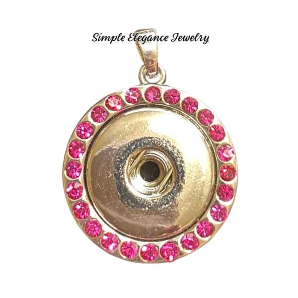 Rhinestone Pendant for Snap Jewelry 20mm - Pink - Snap Jewelry