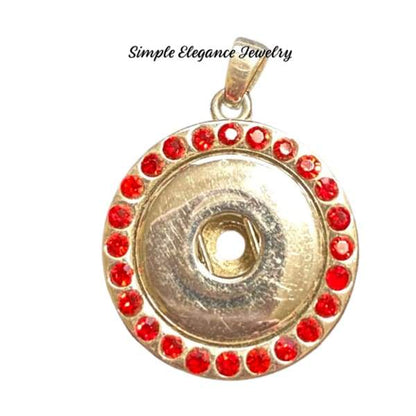Rhinestone Pendant for Snap Jewelry 20mm - Red - Snap Jewelry