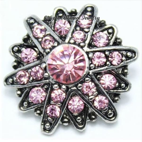Rhinestone Pink Star Snap 20mm for Snap Jewelry - Snap Jewelry