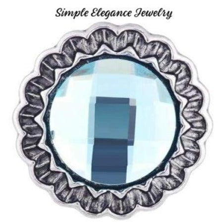 Rhinestone Snap Button 20mm - Turquoise - Snap Jewelry