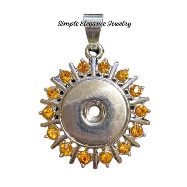 Rhinestone Snap Pendant 20mm - Amber - Snap Jewelry