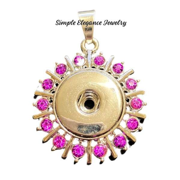 Rhinestone Snap Pendant 20mm - Purple - Snap Jewelry