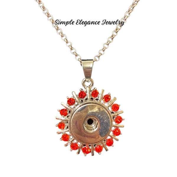 Rhinestone Snap Pendant 20mm - Red - Snap Jewelry