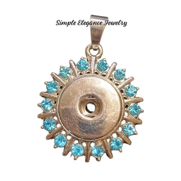 Rhinestone Snap Pendant 20mm - Turquoise - Snap Jewelry