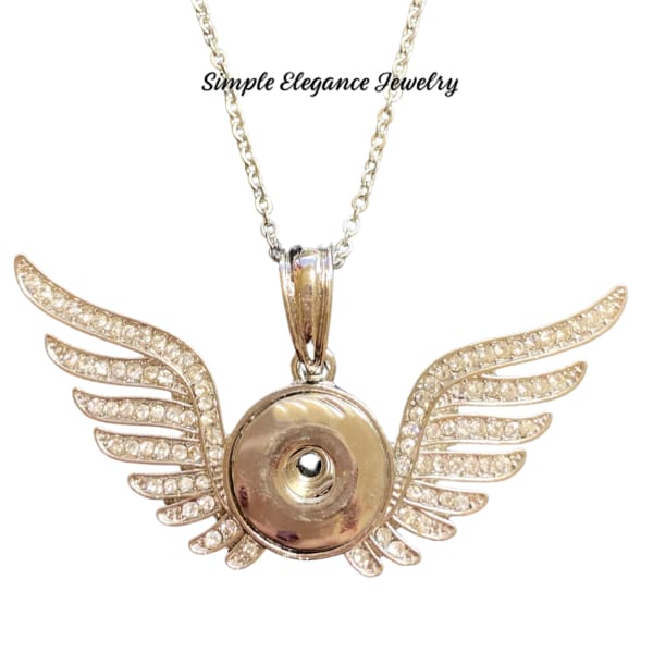 Rhinestone Wings Snap Charm 20mm - Snap Jewelry
