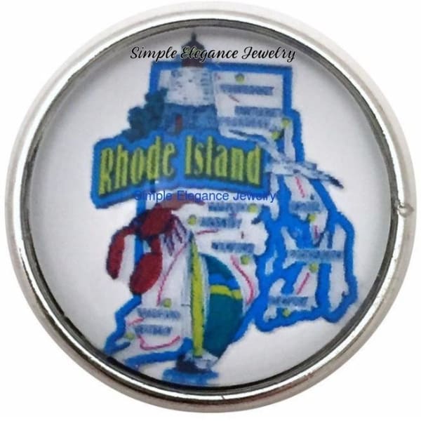 Rhode Island State Snap 20mm for Snap Charm Jewelry - Snap Jewelry