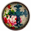 Rose Cross Snap Charm 20mm for Snap Jewelry - Snap Jewelry