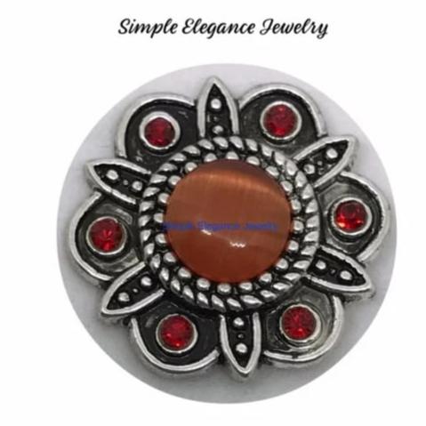 Rust-Red Metal Flower Snap 20mm for Snap Jewelry - Snap Jewelry