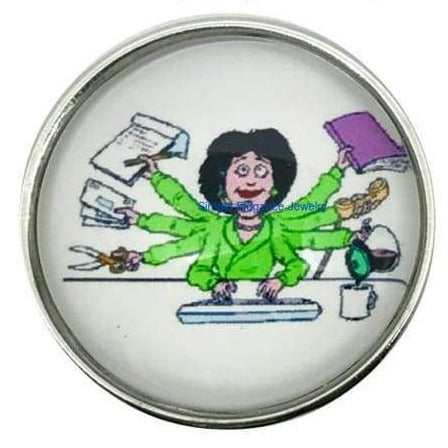 Secretary Snap Charm 20mm for Snap Charm Jewelry - Snap Jewelry