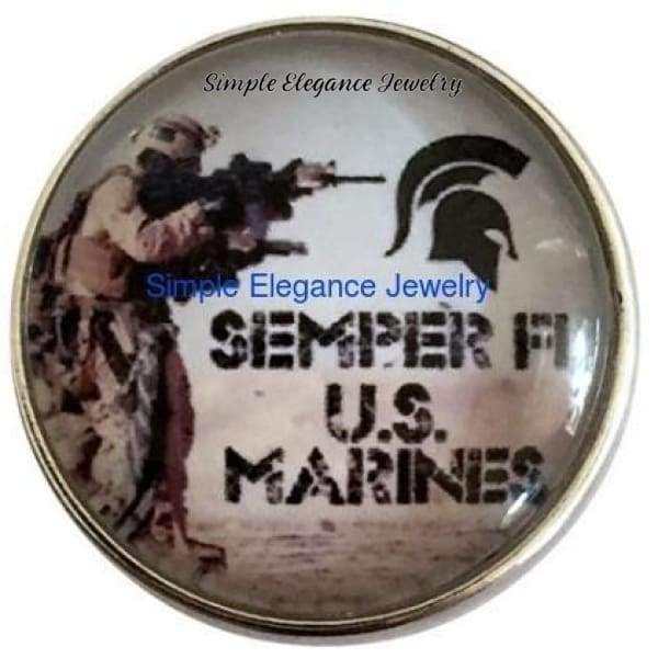 Semper Fi (Always Faithful) Marine Snap 20mm for Snap Jewelry - Snap Jewelry