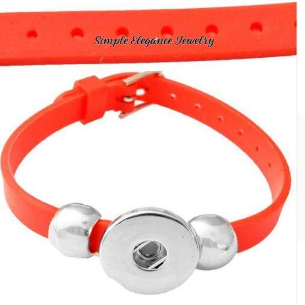 Silicone Buckle 18-20mm Snap Bracelet - Red - Snap Jewelry