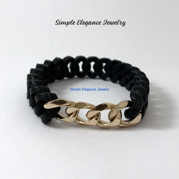 Silicone Fashion Gold Chain Bracelets (9 Colors) - Black - Silicone Jewelry