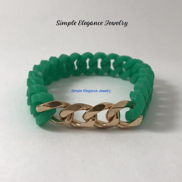 Silicone Fashion Gold Chain Bracelets (9 Colors) - Green - Silicone Jewelry