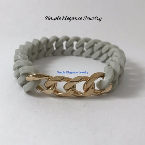 Silicone Fashion Gold Chain Bracelets (9 Colors) - Silver - Silicone Jewelry