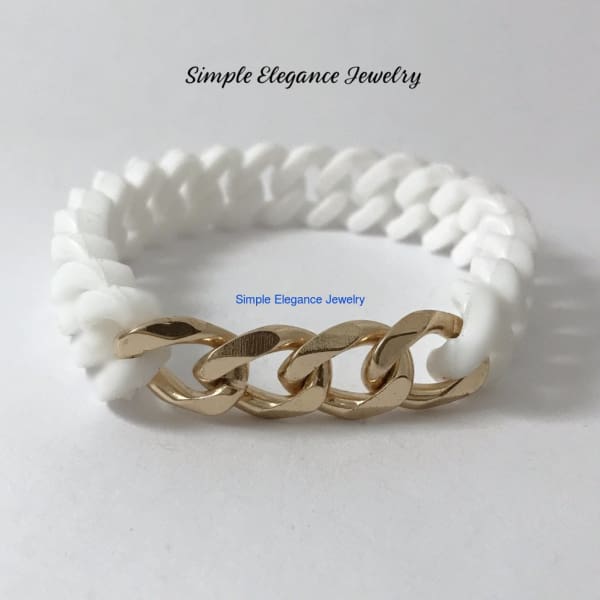 Silicone Fashion Gold Chain Bracelets (9 Colors) - White - Silicone Jewelry