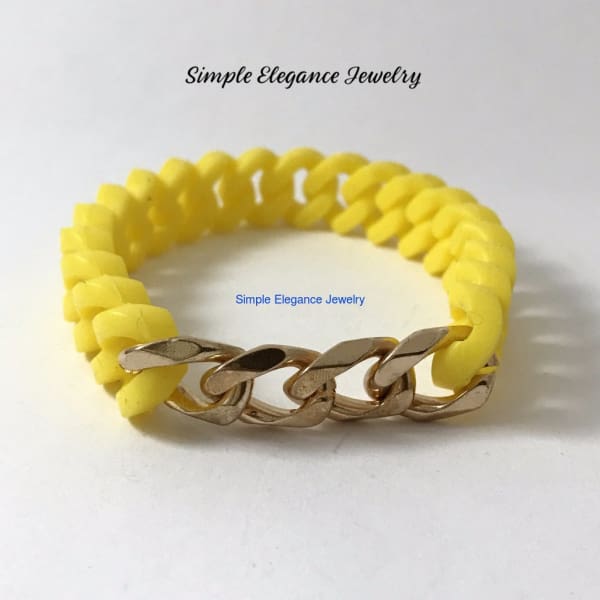 Silicone Fashion Gold Chain Bracelets (9 Colors) - Yellow - Silicone Jewelry
