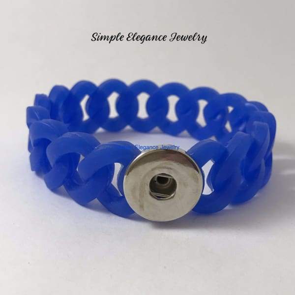 Silicone Large Loop Snap Bracelet 18mm-20mm Snap Size (6 Colors) - Blue - Silicone Jewelry