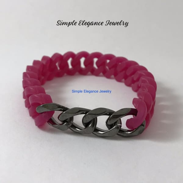 Silicone Platinum Chain Bracelet (8 Colors) - Berry - Silicone Jewelry