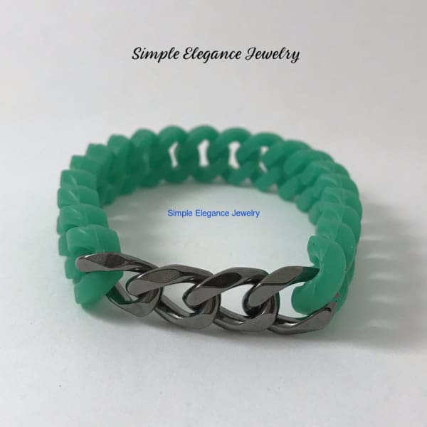 Silicone Platinum Chain Bracelet (8 Colors) - Green - Silicone Jewelry