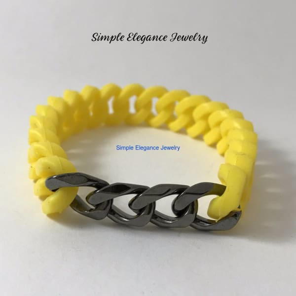 Silicone Platinum Chain Bracelet (8 Colors) - Yellow - Silicone Jewelry