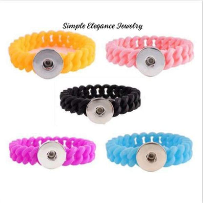Silicone Small Loop Single Snap Bracelet (5 Colors) 18mm-20mm Snap - Snap Jewelry