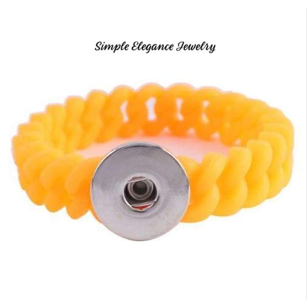 Silicone Small Loop Single Snap Bracelet (5 Colors) 18mm-20mm Snap - Neon Orange - Snap Jewelry