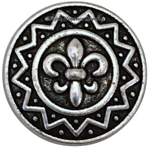 Silver Metal Fleur-de-lis Snap Charm 18mm for Snap Jewelry - Snap Jewelry