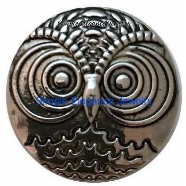 Silver Metal Owl Snap 20mm - Snap Jewelry
