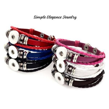 Single Snap Bracelet-Leather-8 Colors To Choose From- Simple Elegance Jewelry - Snap Jewelry