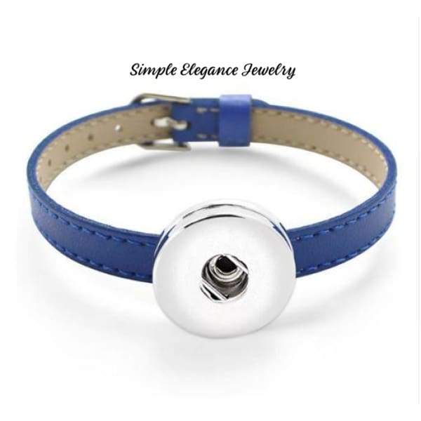 Single Snap Thin Buckle Snap Bracelet 20mm - Blue - Snap Jewelry