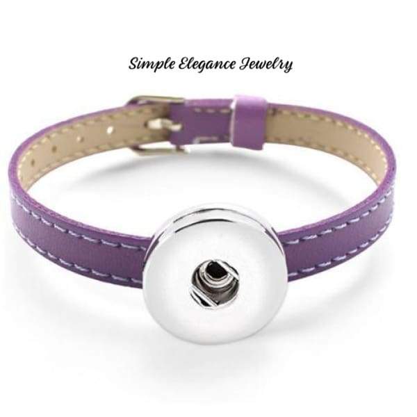 Single Snap Thin Buckle Snap Bracelet 20mm - Dark Purple - Snap Jewelry