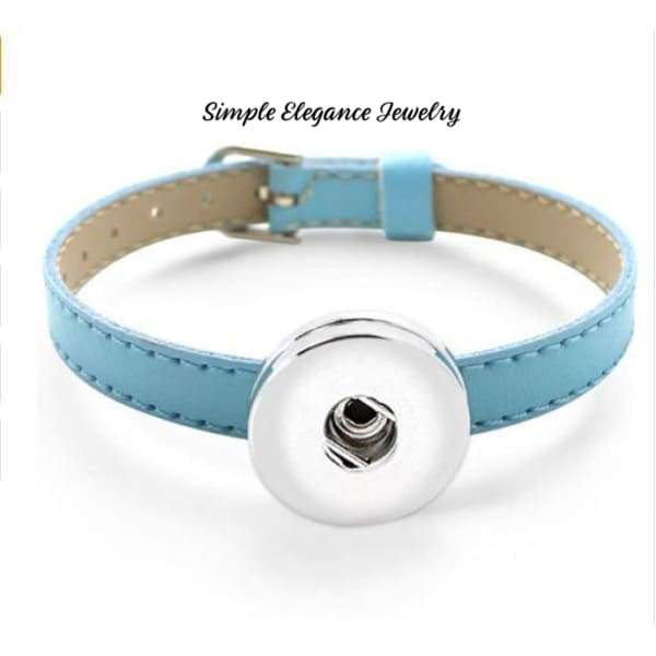 Single Snap Thin Buckle Snap Bracelet 20mm - Light Blue - Snap Jewelry