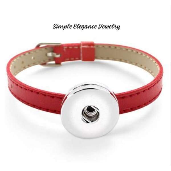 Single Snap Thin Buckle Snap Bracelet 20mm - Red - Snap Jewelry