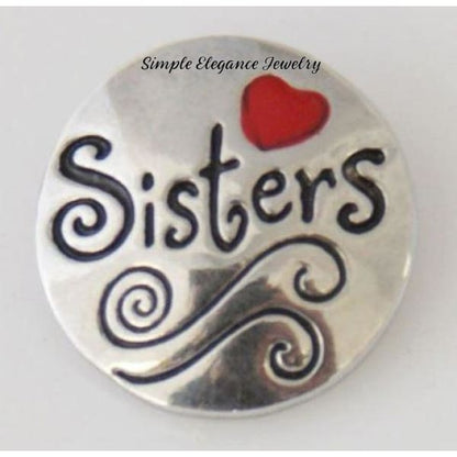Sisters Metal Heart Snap 20mm-Simple Elegance Jewelry - Red - Snap Jewelry