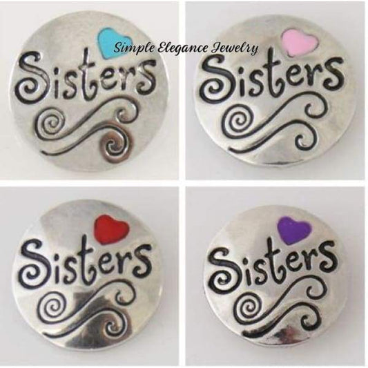 Sisters Metal Heart Snap 20mm-Simple Elegance Jewelry - Snap Jewelry