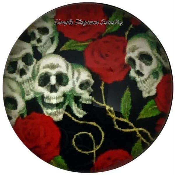 Skulls-Roses Snap Charm 20mm for Snap Jewelry - Snap Jewelry