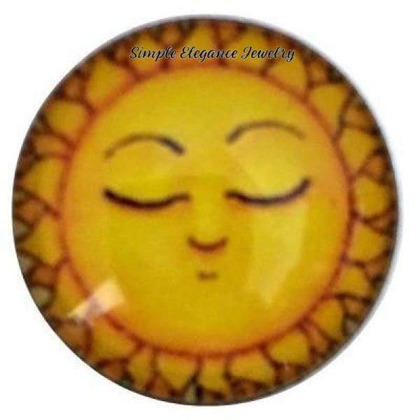 Sleeping Sun Face 18mm for Snap Jewelry (2079) - Snap Jewelry