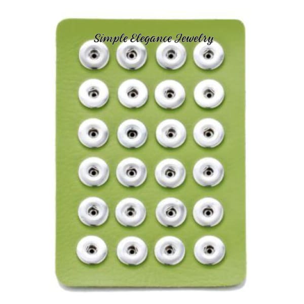 Small Snap Storage Leather Holder-24 Count-Travel or Purse Size - Lime Green - Snap Jewelry