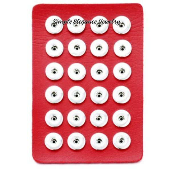 Small Snap Storage Leather Holder-24 Count-Travel or Purse Size - Red - Snap Jewelry