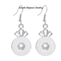 Snap Earrings-Crown Design 20mm Snaps - Snap Jewelry