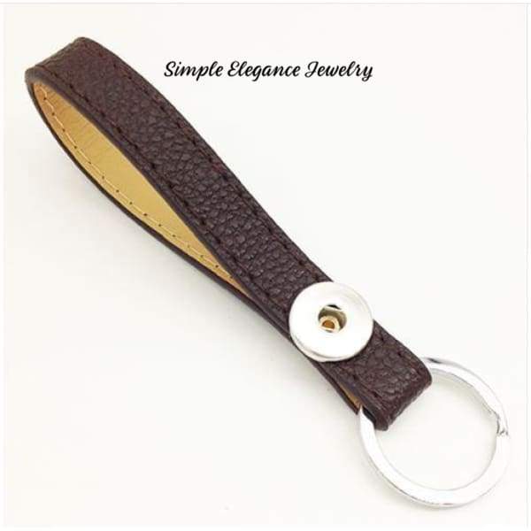 Snap Key Chain/ Fob Single Snap 20mm Snaps - Dark Brown - Snap Jewelry