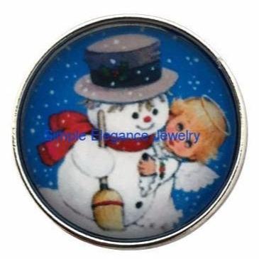 Snowman and Angel Snap 20mm for Snap Charm Jewelry - Snap Jewelry