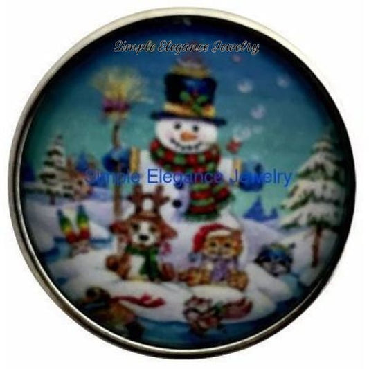 Snowman and Friends Snap 20mm for Snap Charm Jewelry - Snap Jewelry