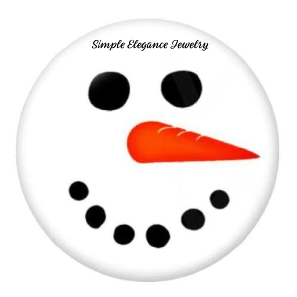 Snowman Face Snap Charm 20mm - Snap Jewelry