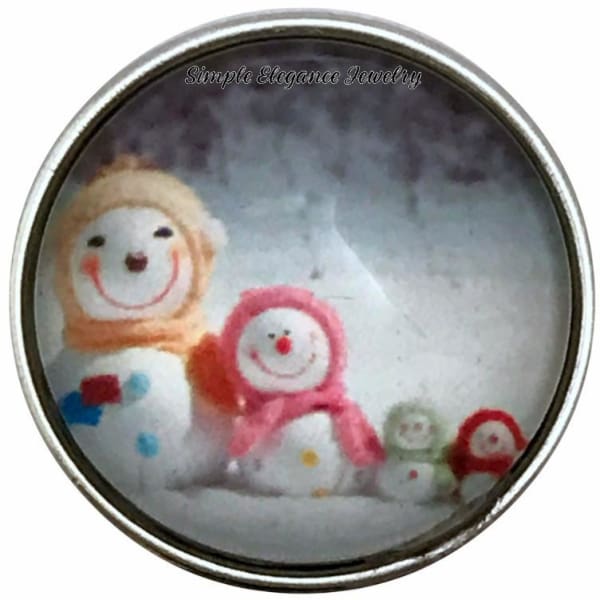 Snowman Family Snap Charm 20mm for Snap Jewelry - Snap Jewelry