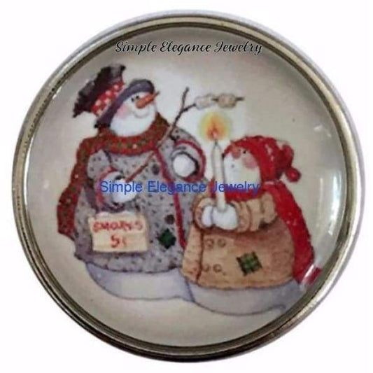 Snowman Making Smores Snap 20mm for Snap Jewelry - Snap Jewelry