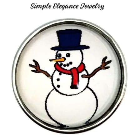 Snowman Snap Button 20mm - Snap Jewelry