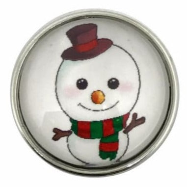 Snowman Snap Button 20mm - Snap Jewelry